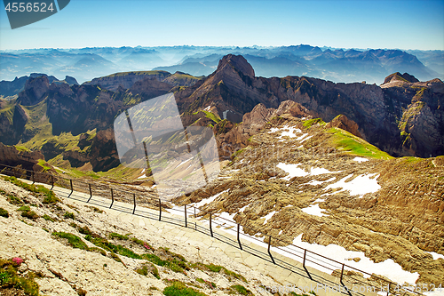 Image of Saentis Mountain landscape, Swiss Alps