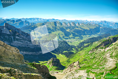 Image of Saentis Mountain landscape, Swiss Alps