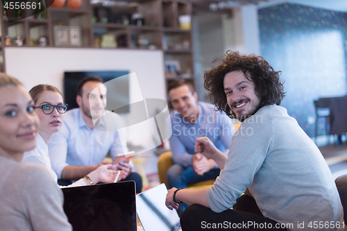 Image of Startup Business Team At A Meeting at modern office building