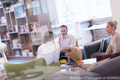 Image of Startup Business Team At A Meeting at modern office building