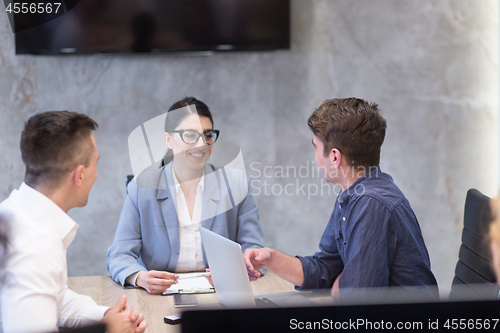 Image of Startup Business Team At A Meeting at modern office building