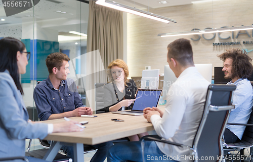 Image of Startup Business Team At A Meeting at modern office building