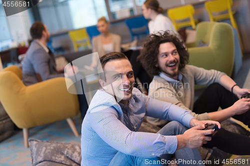 Image of startup Office Workers Playing computer games