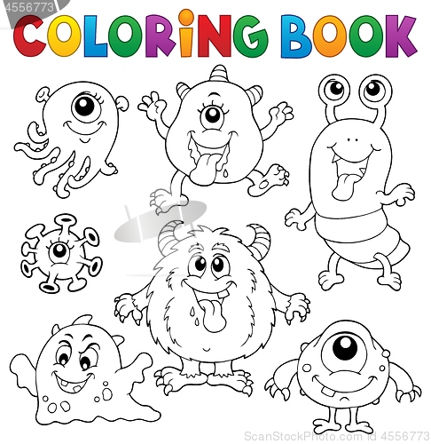 Image of Coloring book monsters theme set 1