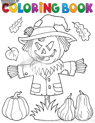 Image of Coloring book scarecrow topic 1