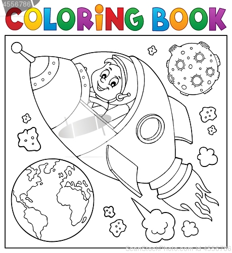 Image of Coloring book space theme 2