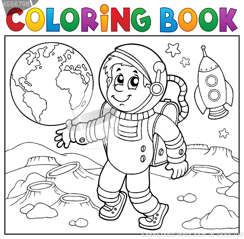 Image of Coloring book astronaut theme 2