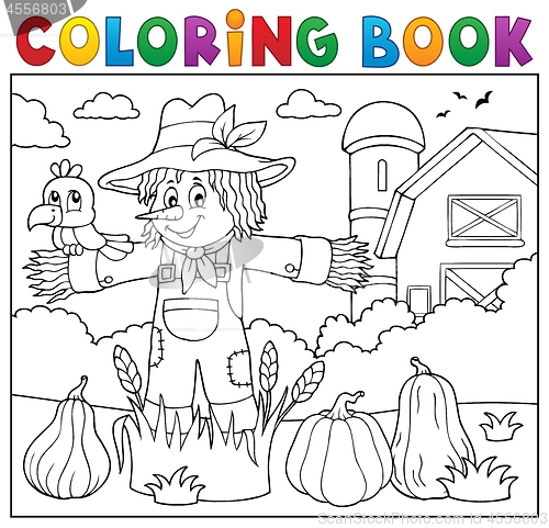 Image of Coloring book scarecrow theme 2