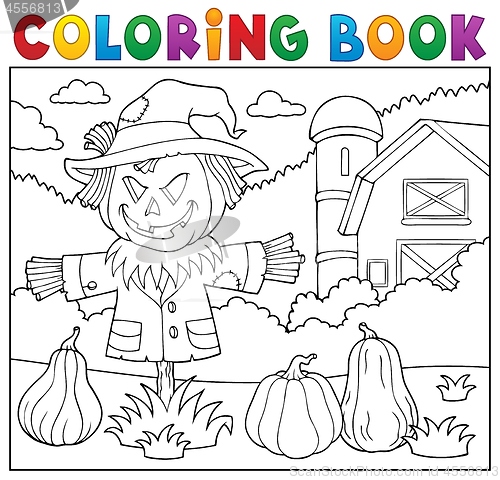 Image of Coloring book scarecrow topic 2