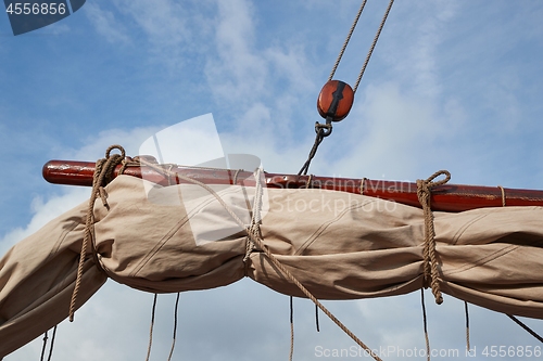 Image of Sailing ship sail detail