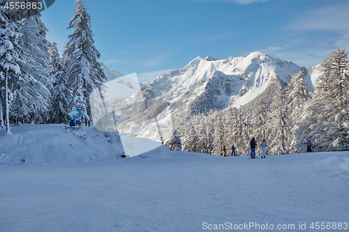 Image of Skiing slopes from the top