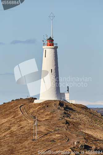 Image of Old White Lighthouse on a hill