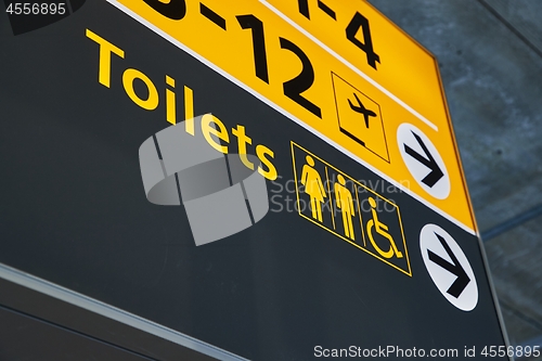 Image of Toilet signs showing direction
