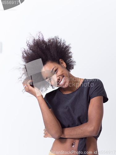 Image of black woman isolated on a white background