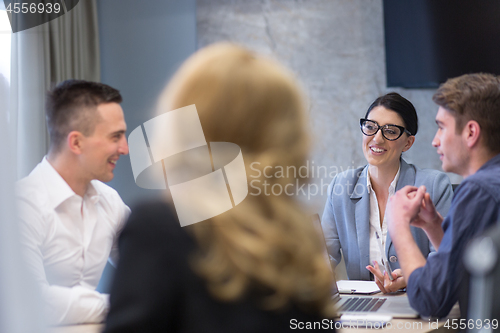 Image of Startup Business Team At A Meeting at modern office building