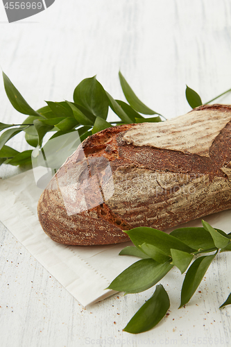 Image of Fresh bread on white background