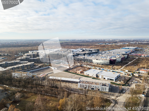 Image of Aerial view of unfinished buildings