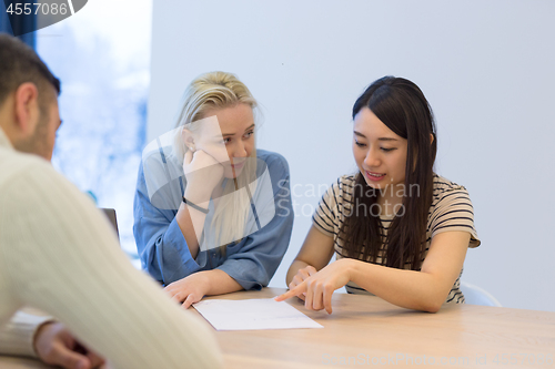 Image of Startup Business Team At A Meeting at modern office building
