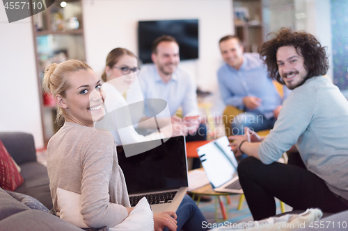 Image of Startup Business Team At A Meeting at modern office building