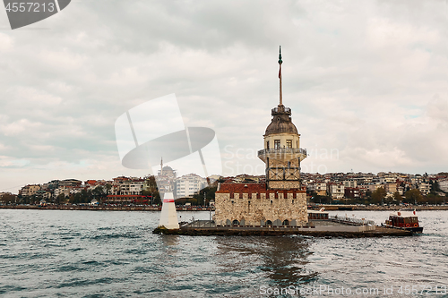 Image of Maiden\'s Tower, Kiz Kulesi in istanbul,Turkey