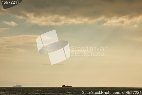 Image of Landscape panoramic view from the sea to the historical part of Istanbul, Turkey.