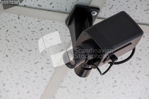 Image of surveillance camera on the ceiling