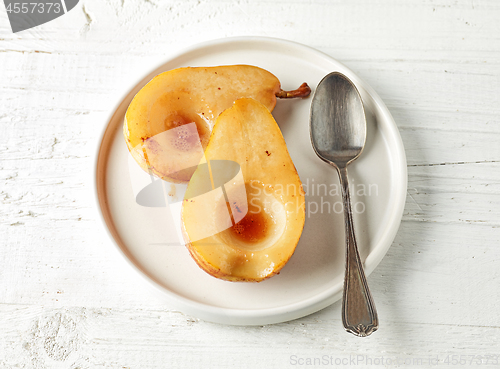 Image of plate of caramelized pears