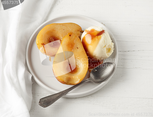 Image of plate of caramelized pears 