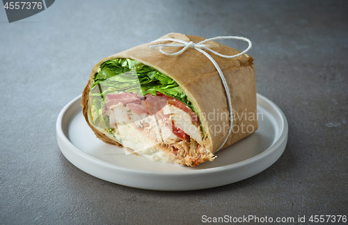 Image of chicken wrap sandwich