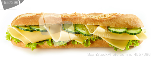 Image of Baguette sandwich isolated on white background