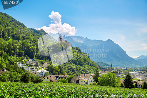 Image of Vaduz town and castle, Lichtenstein