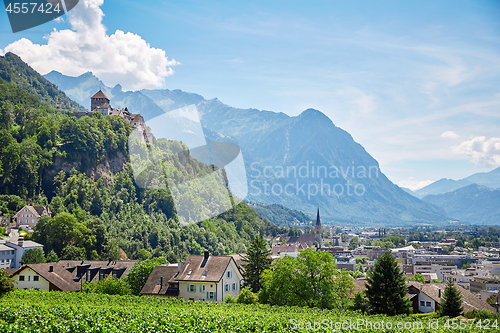 Image of Vaduz town and castle, Lichtenstein