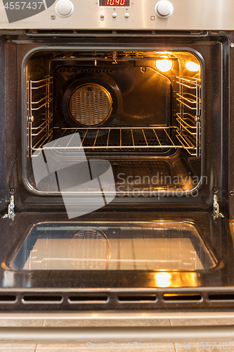 Image of Open oven with hot air ventilation