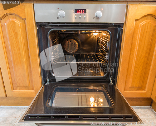 Image of Open oven with hot air ventilation