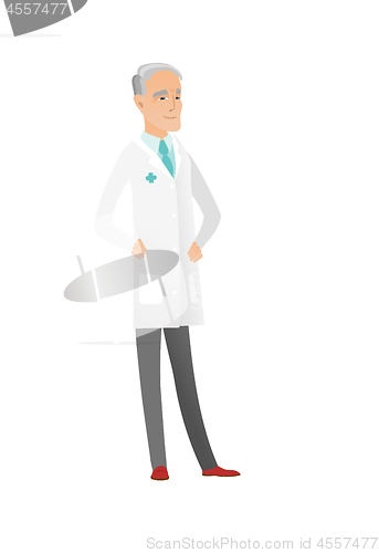 Image of Senior caucasian happy doctor.
