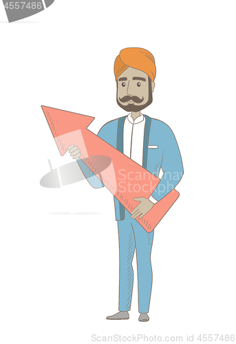 Image of Hindu businessman with growth graph.