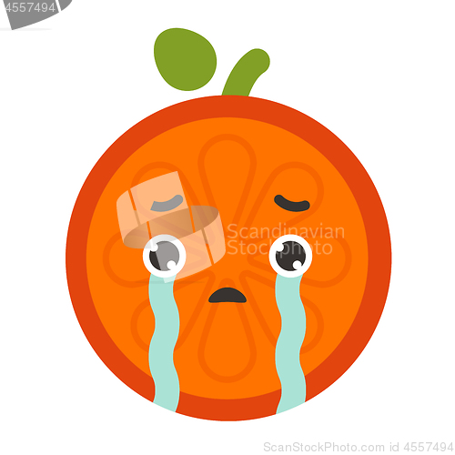 Image of Emoji - tears crying orange. Isolated vector.