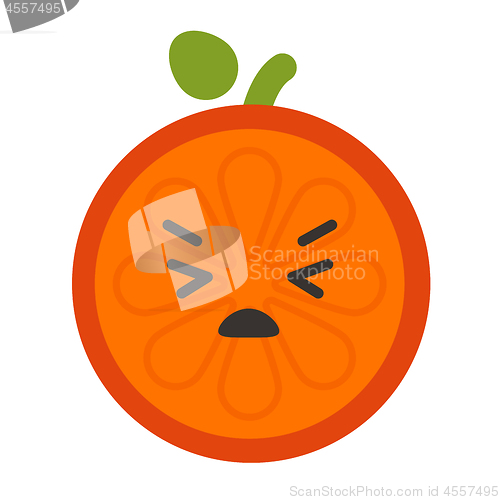 Image of Emoji - crying orange. Isolated vector.