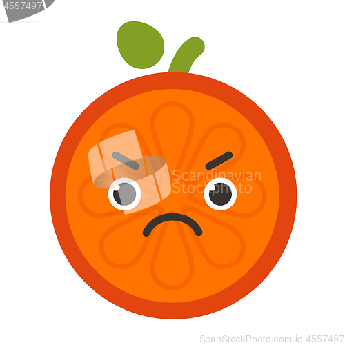 Image of Emoji - angry orange. Isolated vector.