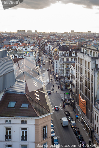 Image of Aerial view of old worker\'s district Marolles in Brussels