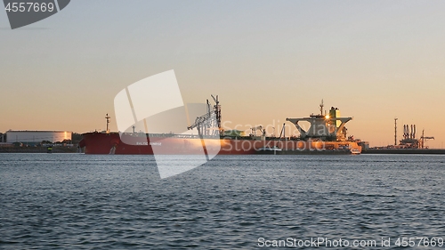 Image of Huge Oil Tanker in Dock