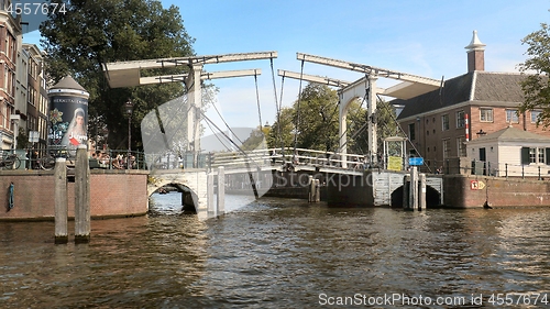 Image of Amsterdam old wooden bridge