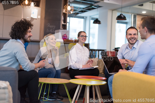 Image of Startup Business Team At A Meeting at modern office building