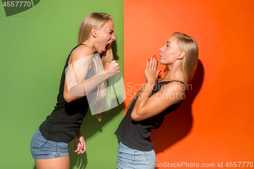 Image of Portrait of an angry women