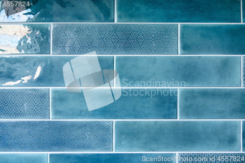 Image of Blue background with ceramic tiles