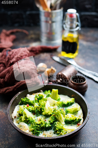 Image of broccoli with eggs