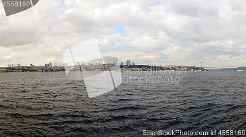 Image of Landscape panoramic view from the sea to the historical part of Istanbul, Turkey.