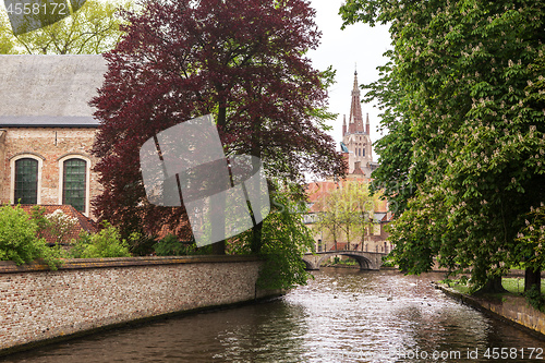 Image of Lake in Begijnhof, Bruges city