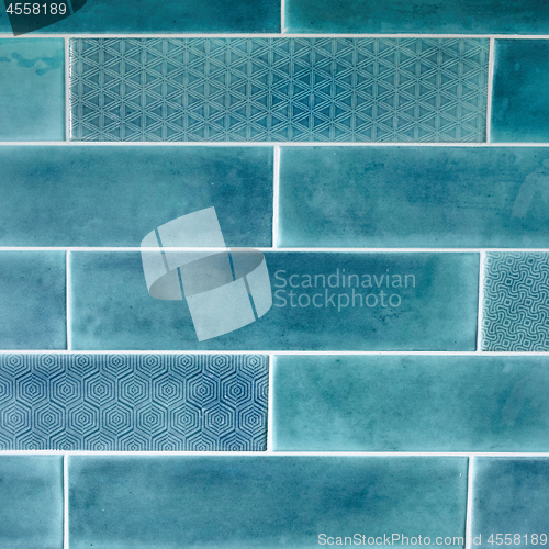 Image of Rectangular Tile, blue background texture,