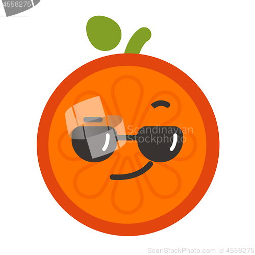 Image of Emoji - cool orange with sunglasses. Isolated vector.